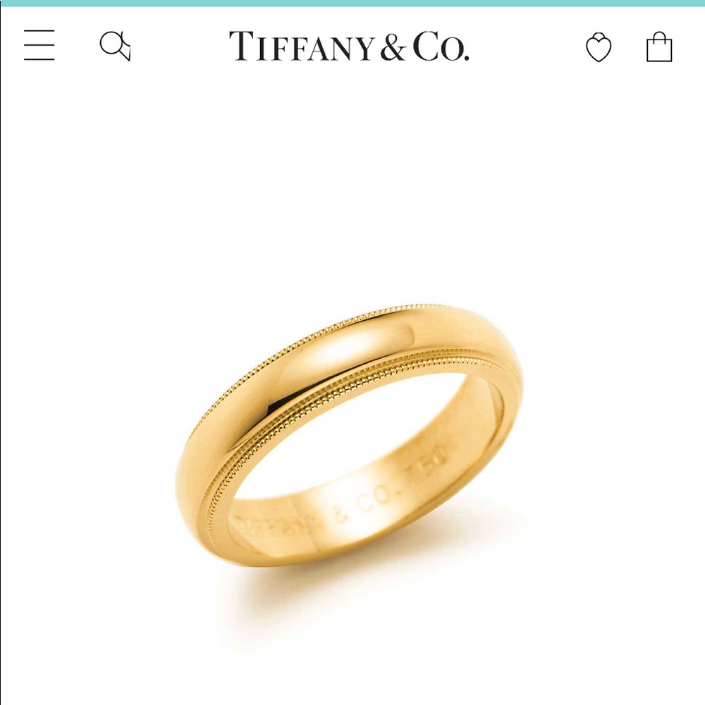 Tiffany & Co Classic Gold Milgrain Ring Size 11.5